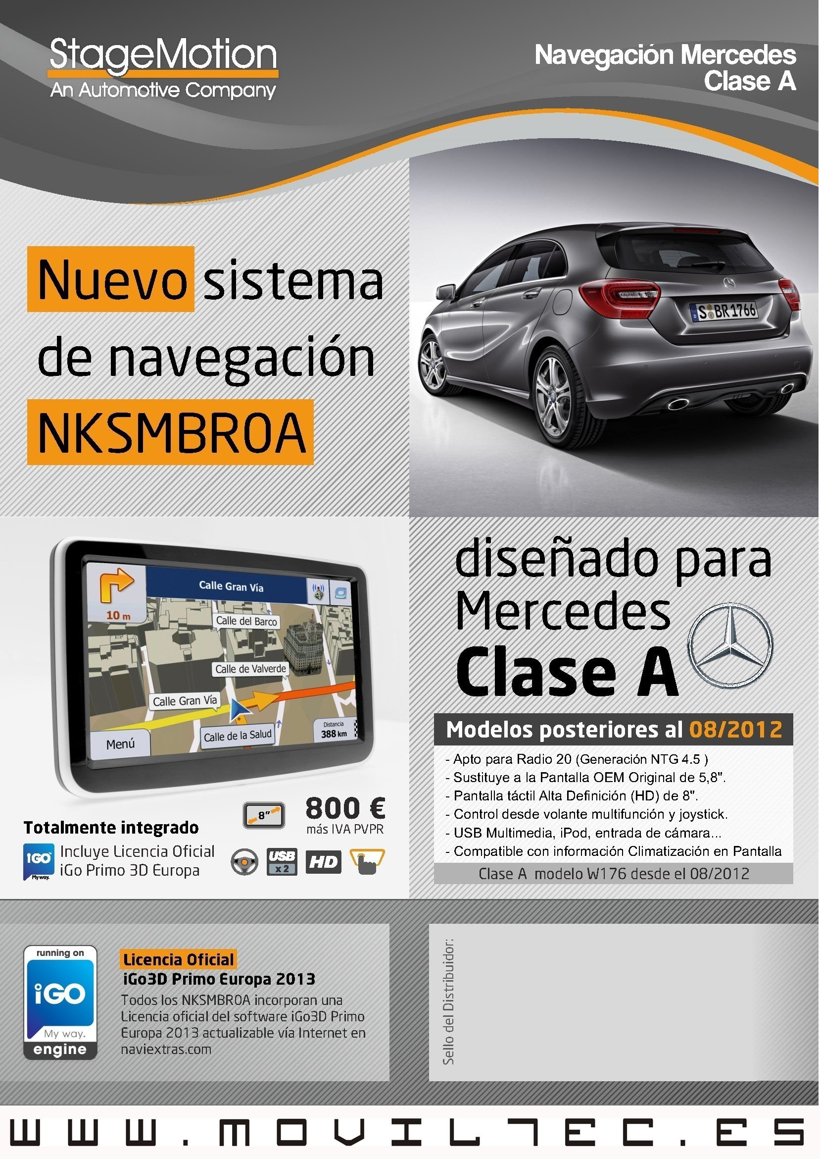 Accesorios-automóvil-Moviltec-Navegacion-Mercedes-Clase-A
