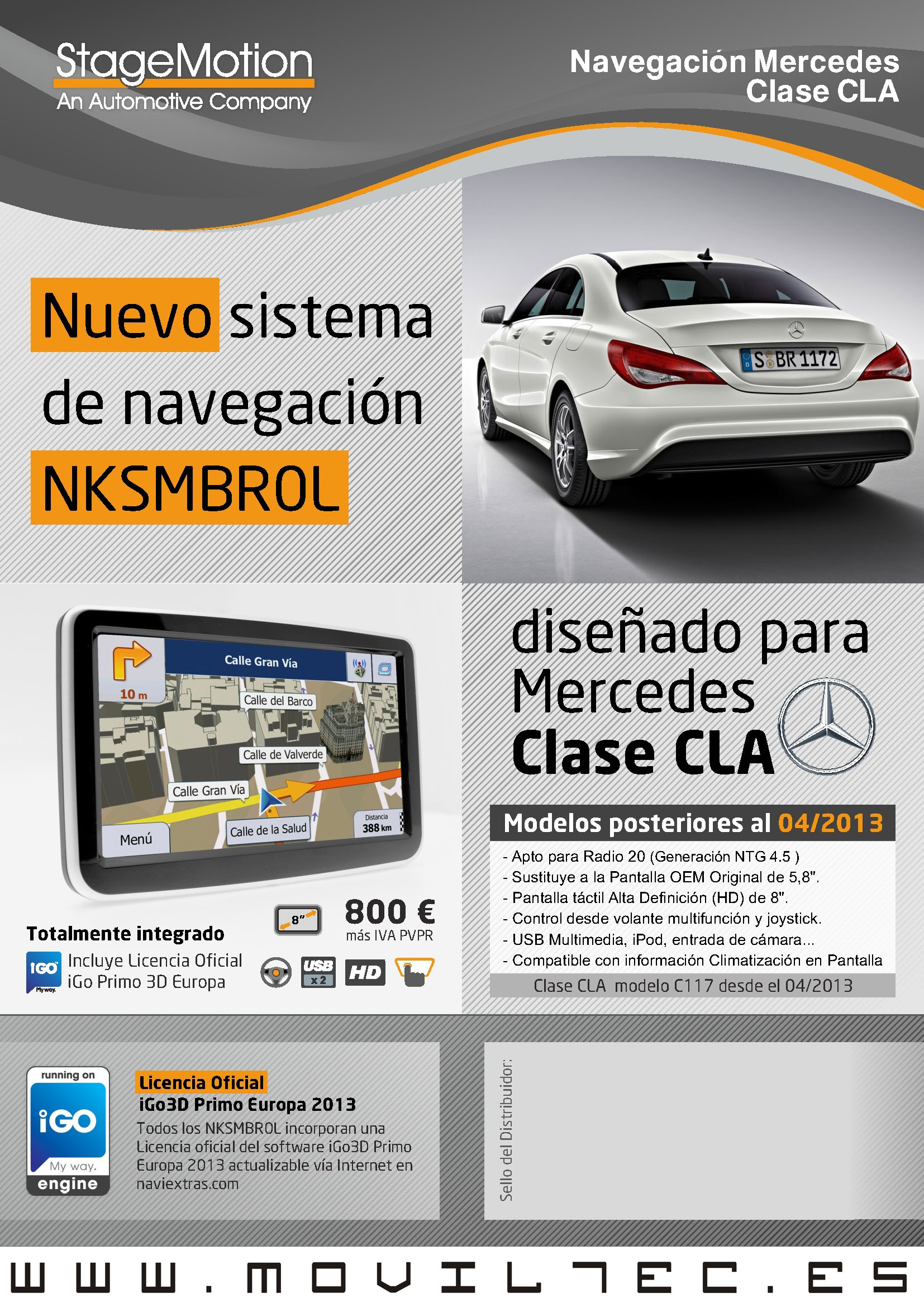 Accesorios-automóvil-Moviltec-Navegacion-Mercedes-Clase-CLA