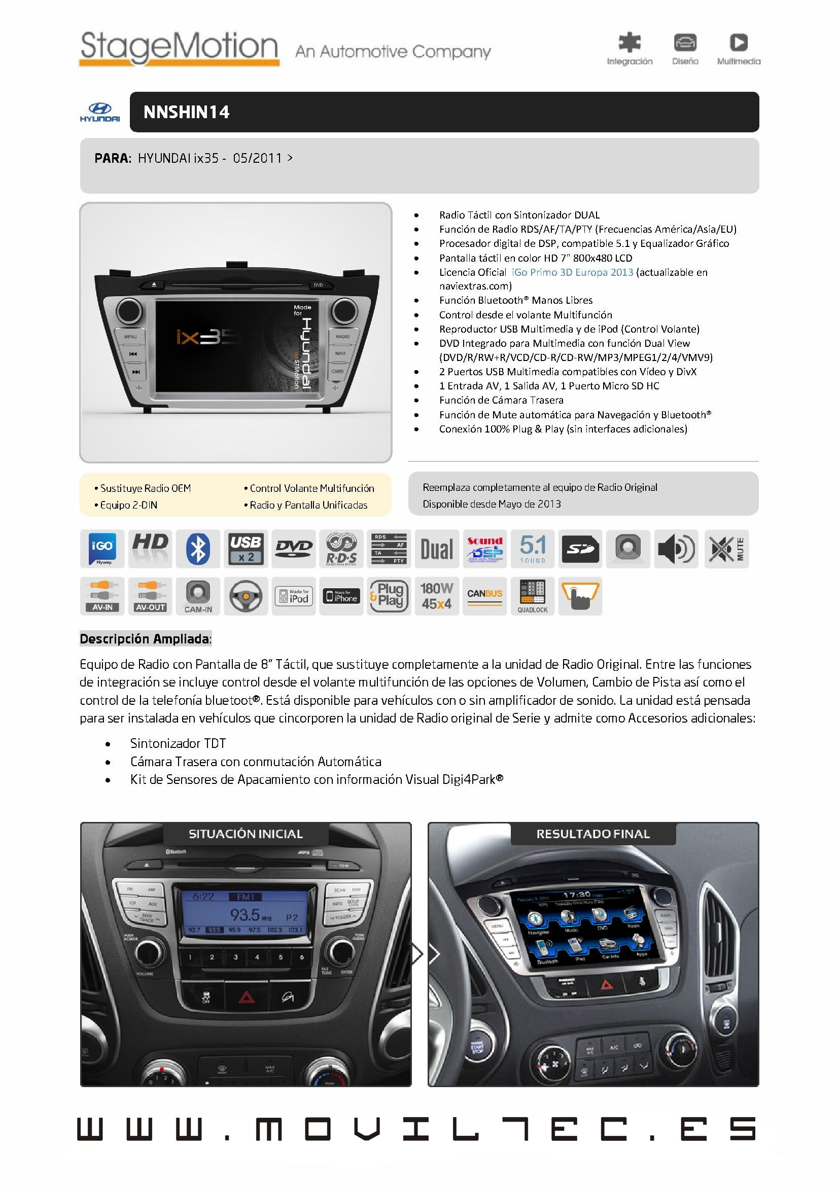 Accesorios-automóvil-Moviltec-Nuevo-Sistema-de-Navegación-para-Hyundai-ix35